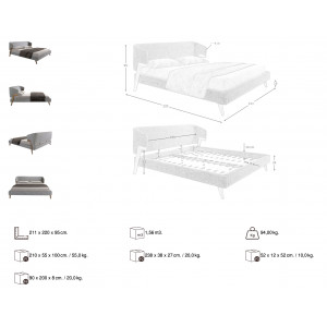 GARRIDO exkluzív ágykeret - 180x 200cm