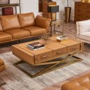 MALETA prémium bőr dohányzóasztal - 144cm