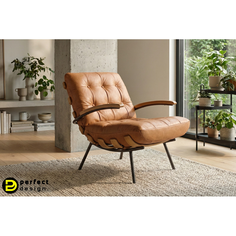 MALETA prémium bőr fotel - barna