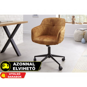 EUPHORIA modern bársony forgószék - okker INVICTA