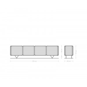 KIANO prémium akác TV-szekrény 200/220cm