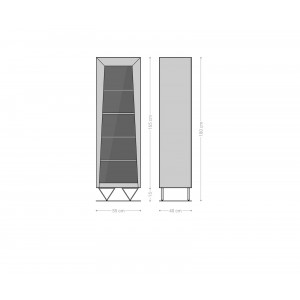 KENNEDY prémium akác vitrin - 180cm