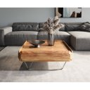 KIANO prémium akác dohányzóasztal - 90cm