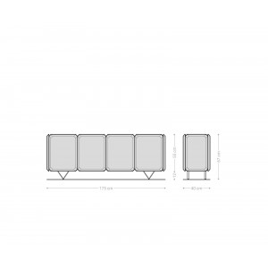 KIANO prémium akác komód - 145/175cm