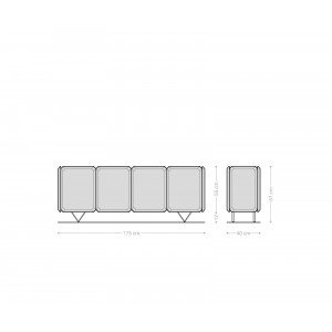KIANO prémium akác komód - 145/175cm