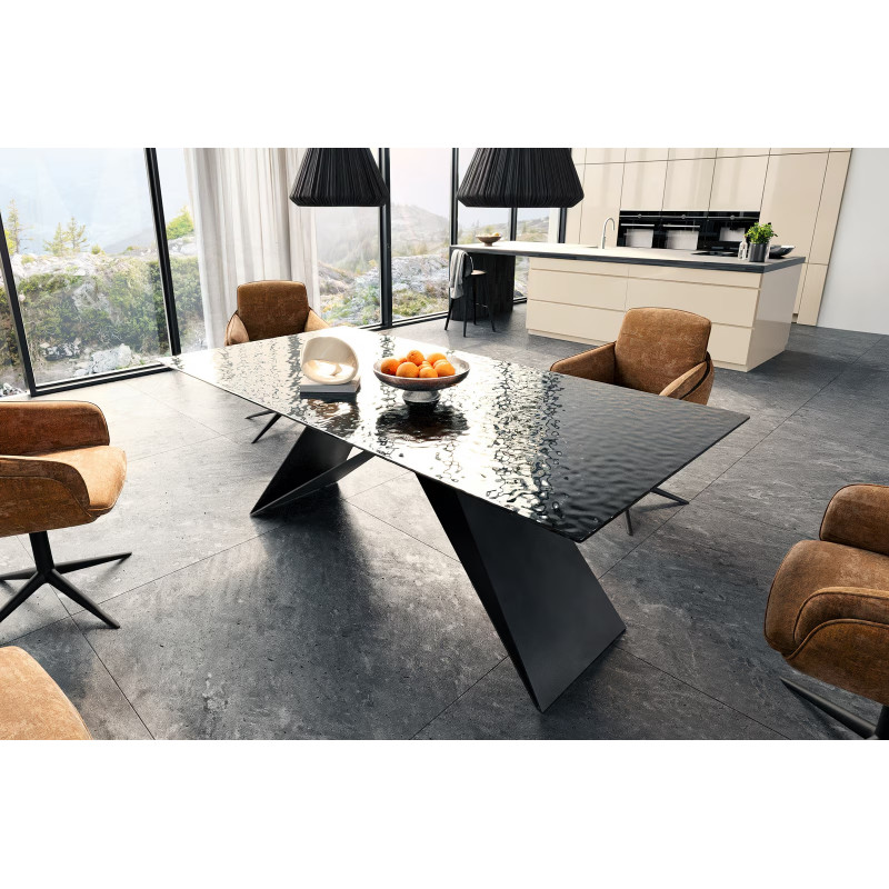 GIORDANO prémium üveg  étkezőasztal - 200cm