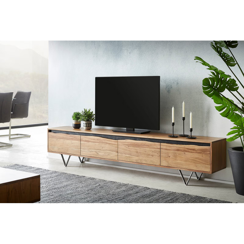 GLACIER prémium akác TV-szekrény - 220cm