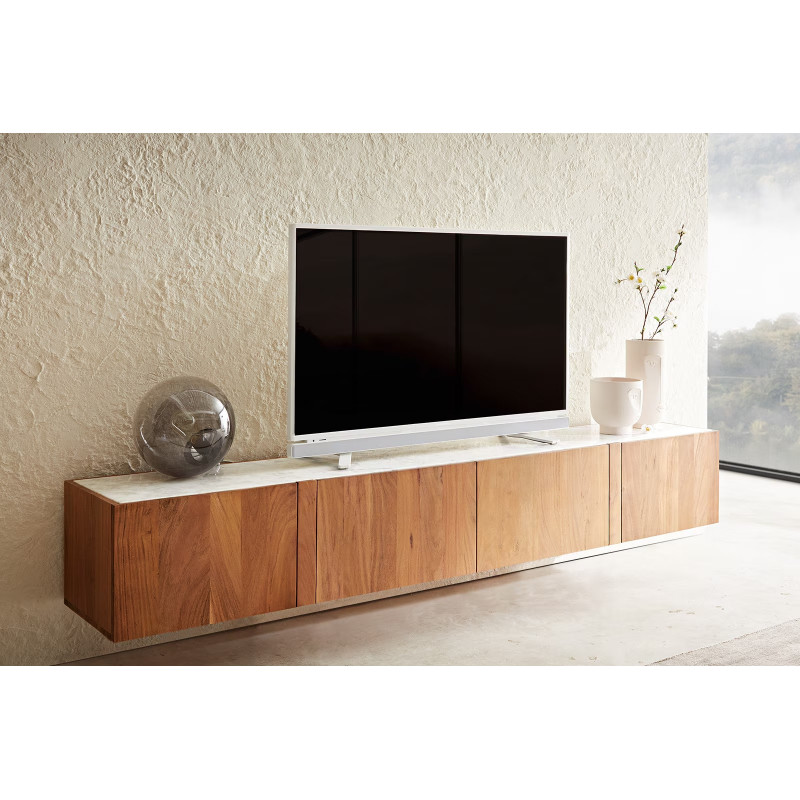 SECARA prémium akác fali TV-szekrény - 200/220cm