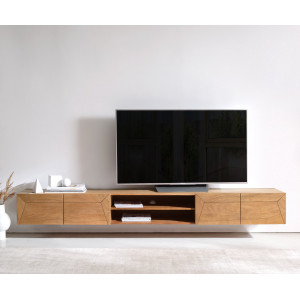 KENNEDY-II prémium akác fali TV-szekrény - 200/240cm