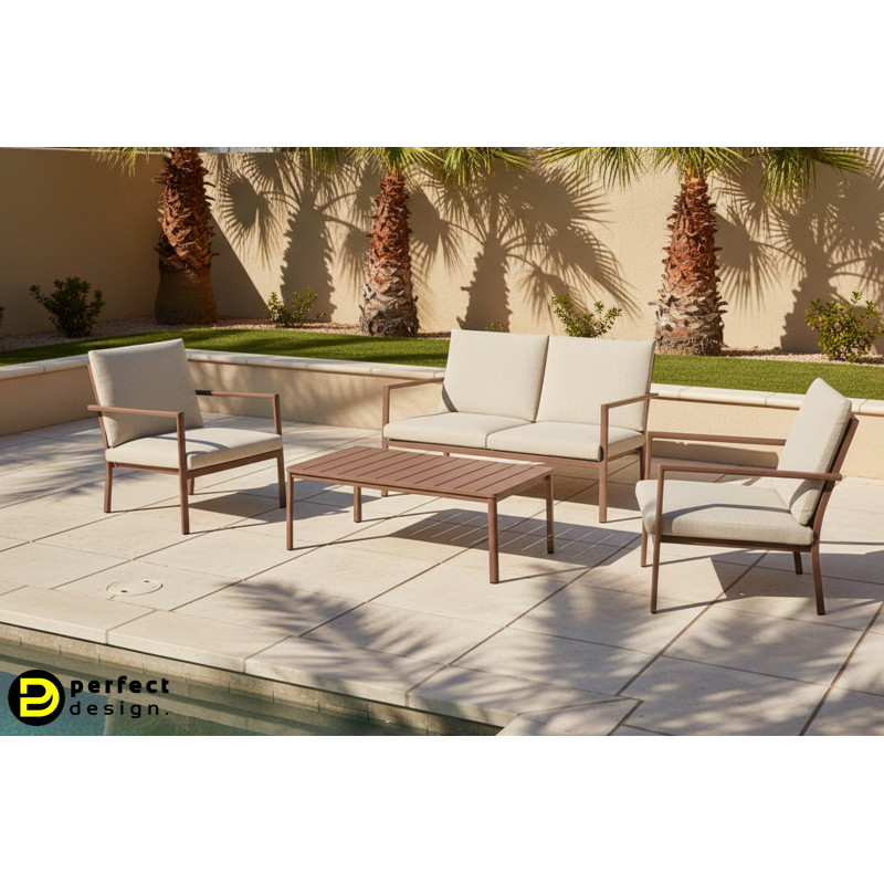 KENNETH prémium kültéri szett - barna/beige