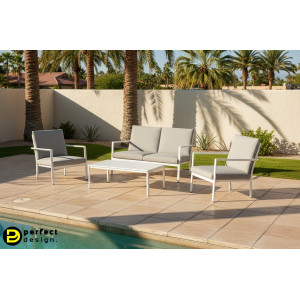 KENNETH prémium kültéri szett - fehér/szürke BIZZOTTO