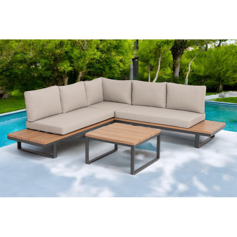 ZELMAR prémium kültéri kanapé - antracit/beige