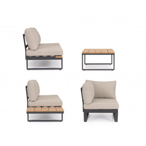 ZELMAR prémium kültéri kanapé - antracit/beige