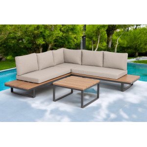 ZELMAR prémium kültéri kanapé - antracit/beige BIZZOTTO