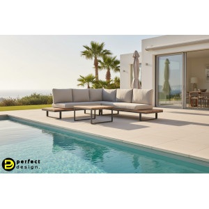 ZELMAR prémium kültéri kanapé - antracit/beige