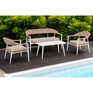 JANDIA prémium kültéri szett - fehér/beige BIZZOTTO