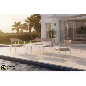 JANDIA prémium kültéri szett - fehér/beige BIZZOTTO