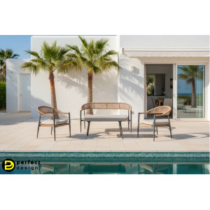 JANDIA prémium kültéri szett - antracit/beige BIZZOTTO