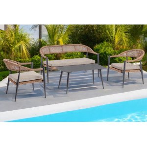 JANDIA prémium kültéri szett - antracit/beige BIZZOTTO