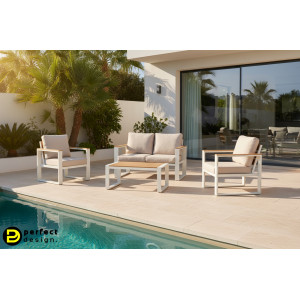 LEANDRO prémium kültéri szett - fehér/beige BIZZOTTO