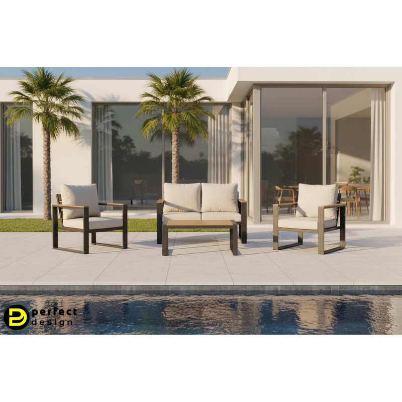 LEANDRO prémium kültéri szett - antracit/beige