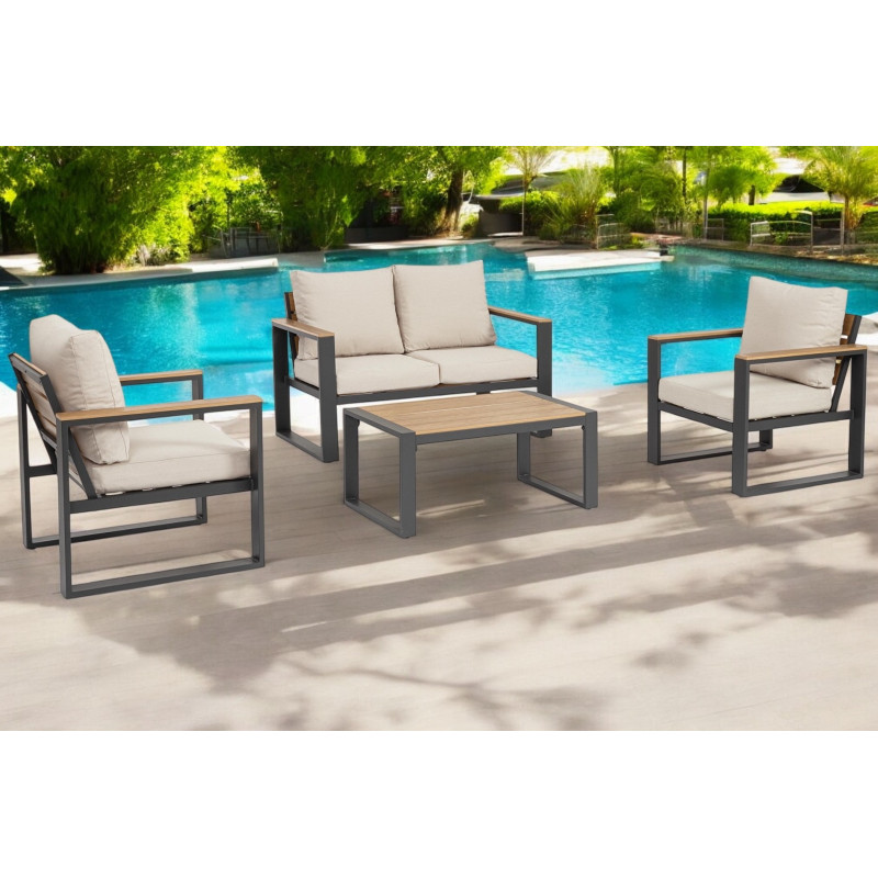 LEANDRO prémium kültéri szett - antracit/beige