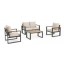 LEANDRO prémium kültéri szett - antracit/beige