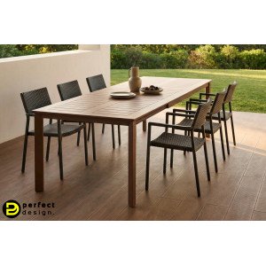 KONNOR prémium bővíthető kültéri étkezőasztal - 200-300cm - barna BIZZOTTO