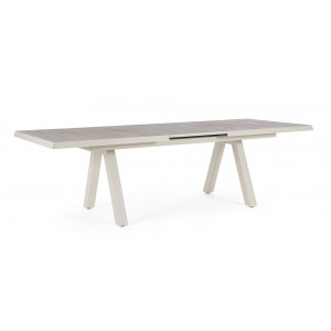 KRION prémium bővíthető kültéri kerámia étkezőasztal - 205-265cm - taupe BIZZOTTO