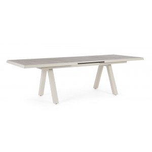 KRION prémium bővíthető kültéri kerámia étkezőasztal - 205-265cm - taupe BIZZOTTO