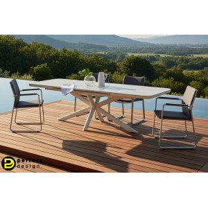 PASCAL prémium bővíthető kültéri étkezőasztal - 200-260cm -szürke BIZZOTTO