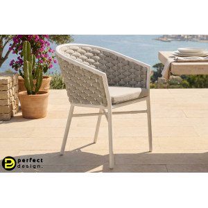 MARGALIDA exkluzív kültéri szék - szürke/fehér BIZZOTTO
