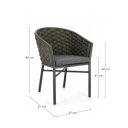 MARGALIDA exkluzív kültéri szék - zöld/antracit