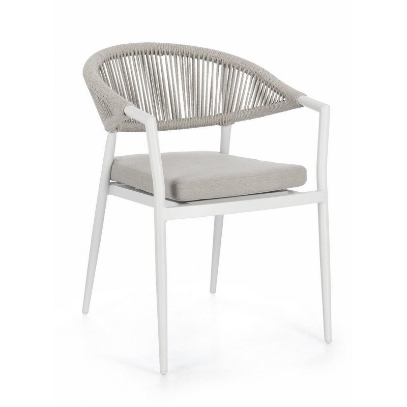 MILLOR exkluzív kültéri szék - szürke/fehér