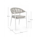 MILLOR exkluzív kültéri szék - szürke/fehér