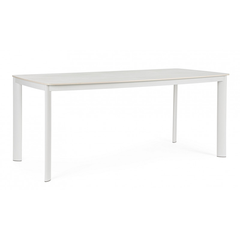 ALORCA prémium kültéri kő étkezőasztal - 180cm - fehér