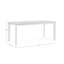 ALORCA prémium kültéri kő étkezőasztal - 180cm - fehér