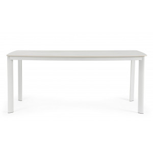 ALORCA prémium kültéri kő étkezőasztal - 180cm - fehér