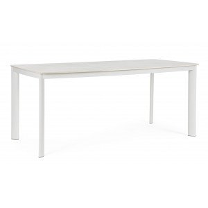ALORCA prémium kültéri kő étkezőasztal - 180cm - fehér BIZZOTTO