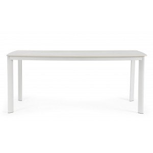 ALORCA prémium kültéri kő étkezőasztal - 180cm - fehér