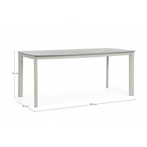 ALORCA prémium kültéri kő étkezőasztal - 180cm - taupe