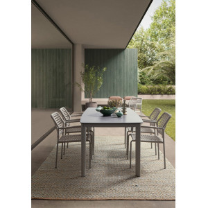 ALORCA prémium kültéri kő étkezőasztal - 180cm - taupe
