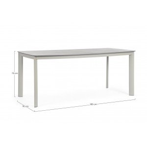 ALORCA prémium kültéri kő étkezőasztal - 180cm - taupe