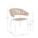 GAIDA modern kültéri szék - beige/fehér