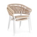 GAIDA modern kültéri szék - beige/fehér