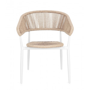 GAIDA modern kültéri szék - beige/fehér