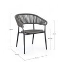 GAIDA modern kültéri szék - szürke/antracit