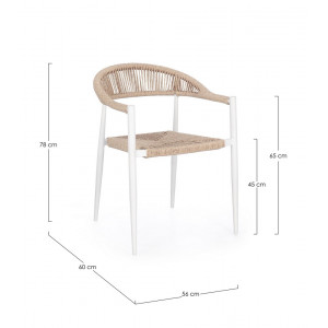 JAINA modern kültéri szék - beige/fehér