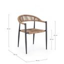 JAINA modern kültéri szék - beige/antracit