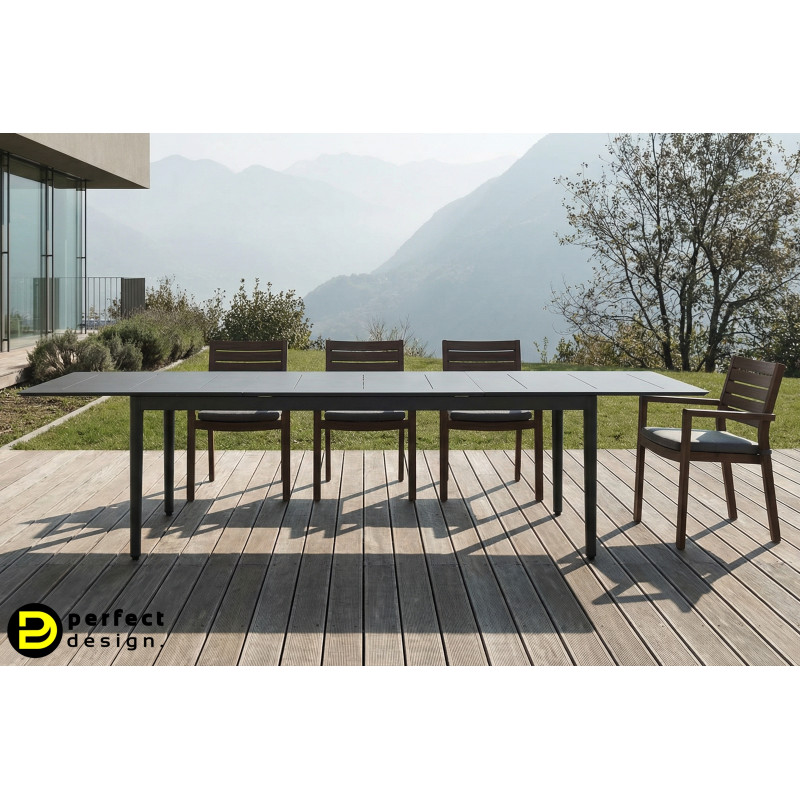 NEBULA prémium kültéri bővíthető étkezőasztal - 200-300cm - antracit